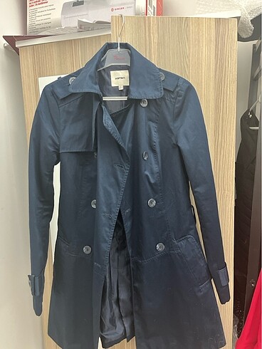 Lacivert trenchcoat