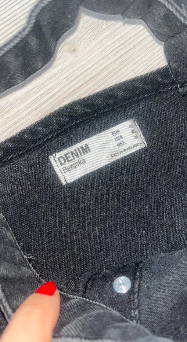 Düğmeli Siyah Kot Midi Elbise - Görsel 2