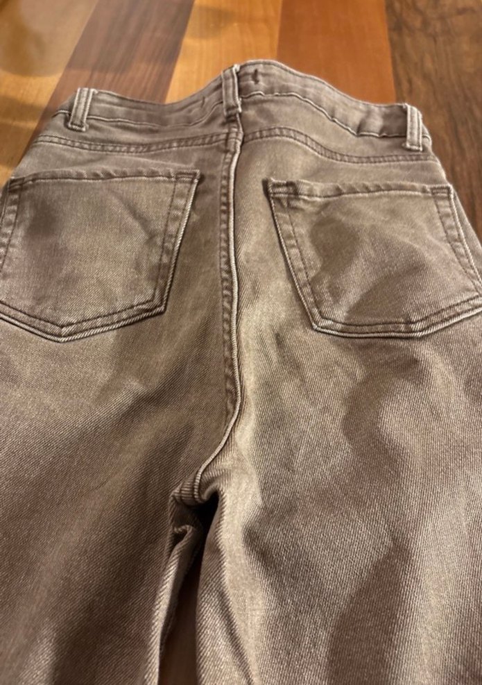 Kahverengi Kadın Bol Kesim Kot Pantolon - Görsel 4