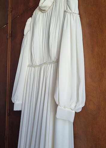 Zarif Tesettür Nikah elbisesi / Gelinlik - Görsel 5