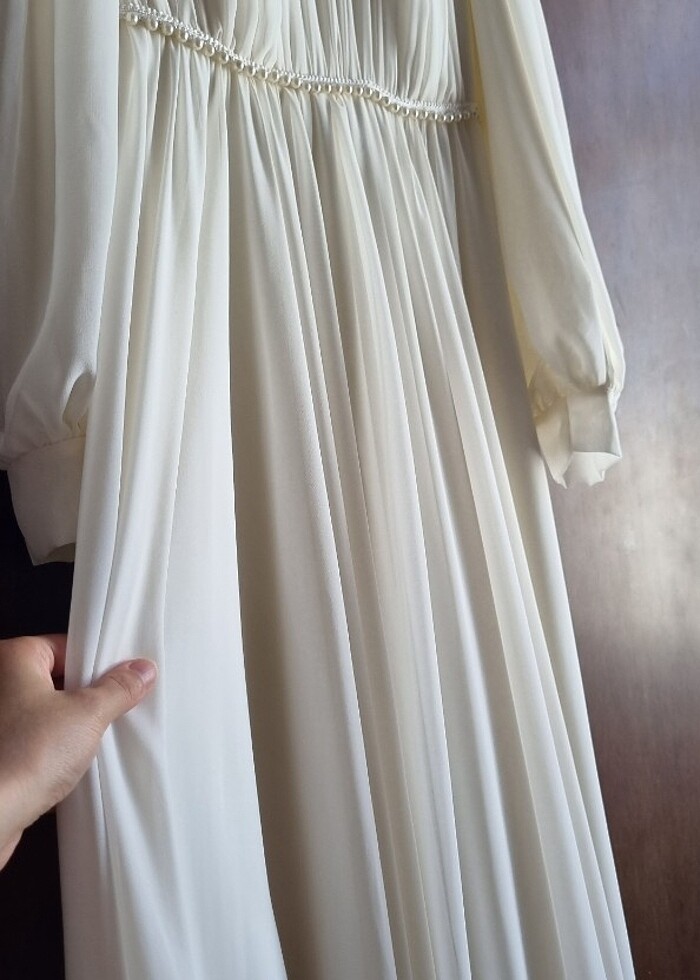 Zarif Tesettür Nikah elbisesi / Gelinlik - Görsel 4