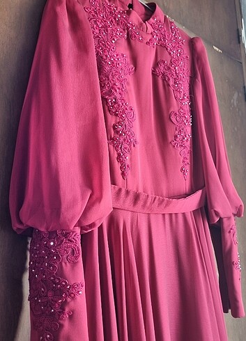 Abiye Kına Elbisesi / Tesettür kırmızı abiye - Görsel 2