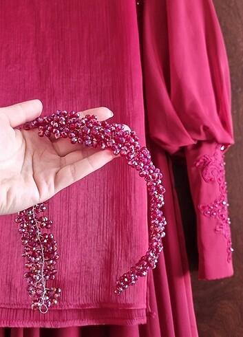 Abiye Kına Elbisesi / Tesettür kırmızı abiye - Görsel 9