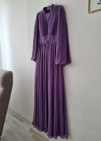 Lila Tesettür Abiye - Görsel 3