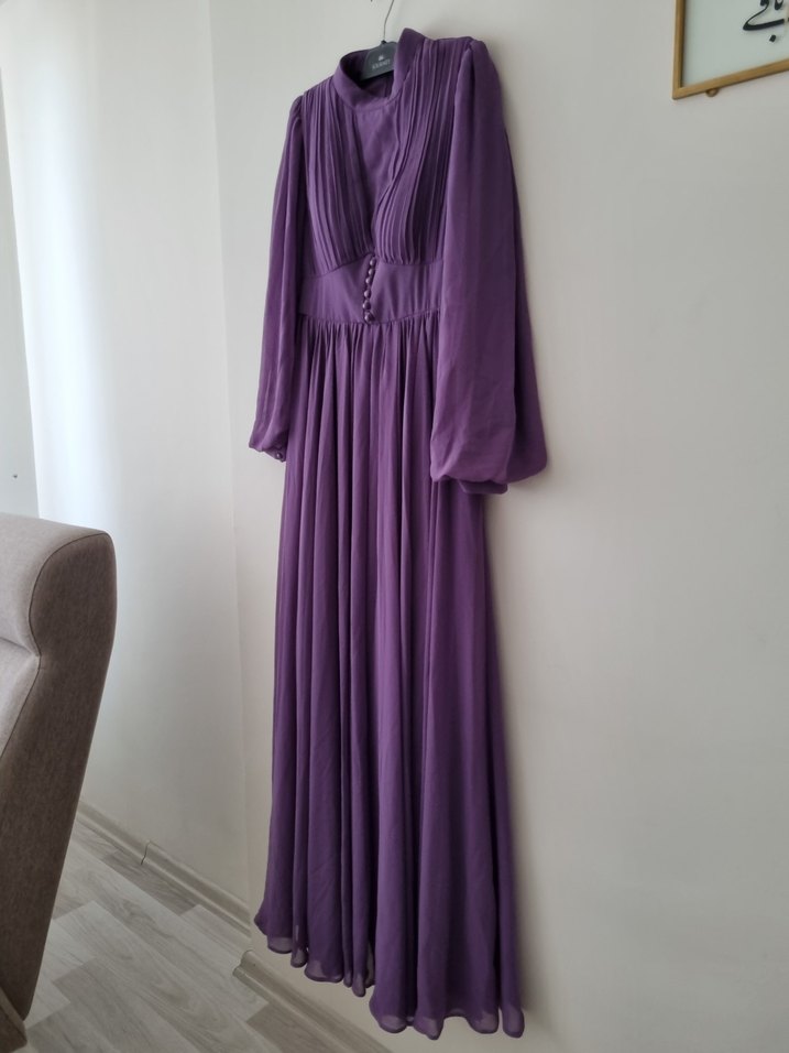 Lila Tesettür Abiye - Görsel 3