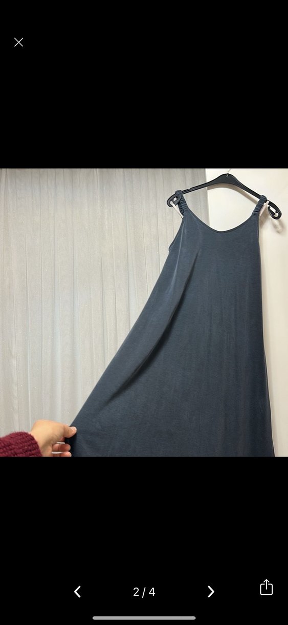 Siyah V Yaka Uzun Askılı Kadın Elbise 2 kere giyildi - Görsel 2