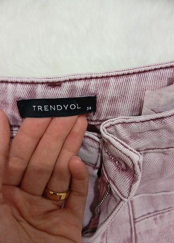 34 Beden Pembe Midi Kadın Denim Pantolon