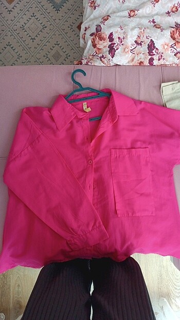 L beden oversize pembe gömlek