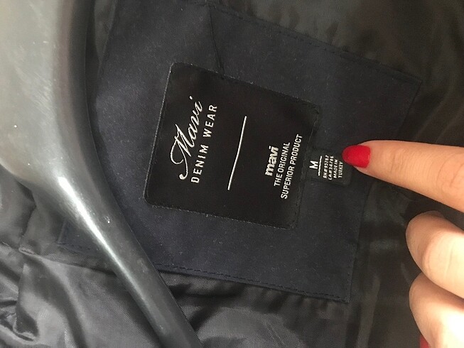 m Beden Mavi Şişme Mont