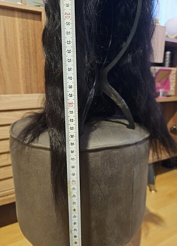 Peruk gerçek saç siyah dantel - Görsel 7