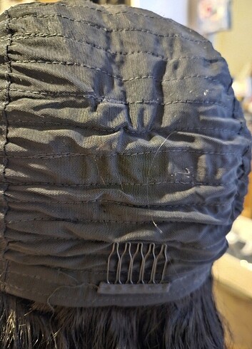 Peruk gerçek saç siyah dantel - Görsel 8