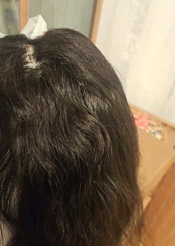 Peruk gerçek saç siyah dantel - Görsel 12