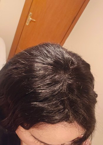 Peruk gerçek saç siyah dantel - Görsel 11