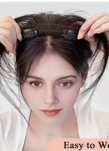 Gerçek Saç Kahkül 2 çıtçıtlı 25 cm Doğal Görünüm - Görsel 2