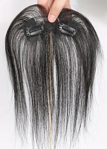 Gerçek Saç Kahkül 2 çıtçıtlı 25 cm Doğal Görünüm - Görsel 3