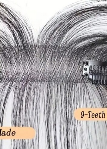 Gerçek Saç Kahkül 2 çıtçıtlı 25 cm Doğal Görünüm - Görsel 5