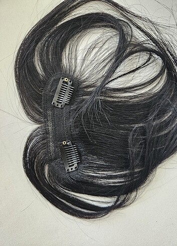 Gerçek Saç Kahkül 2 çıtçıtlı 25 cm Doğal Görünüm - Görsel 7