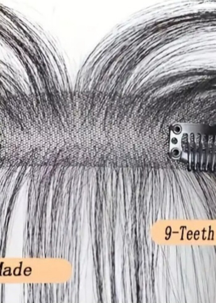 Gerçek Saç Kahkül 2 çıtçıtlı  25 cm  Doğal Görünüm - Görsel 5