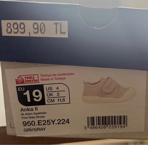 Vicco Anka II ilk adım ayakkabısı 19 numara gri - Görsel 2