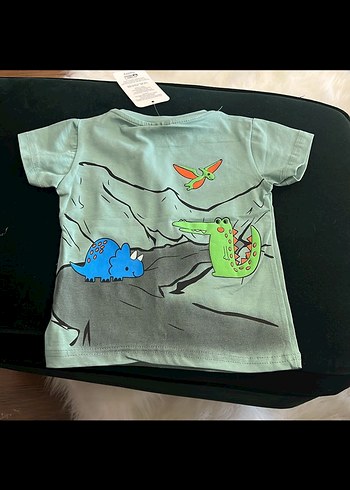 Dinozor Baskılı yeşil Erkek Çocuk Tişört - Görsel 2