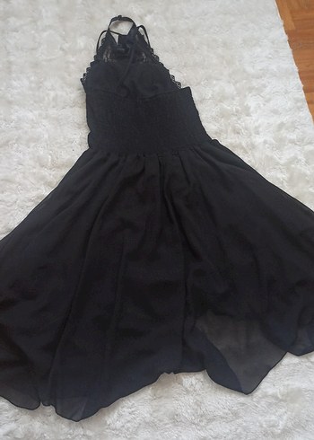 m Beden siyah Renk Siyah Uzun Gotik Dantel Abiye Elbise