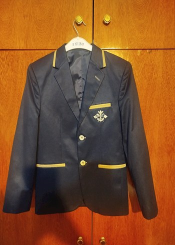 Altın Renkli Düğmeli Erkek Çocuk ceket - Görsel 3