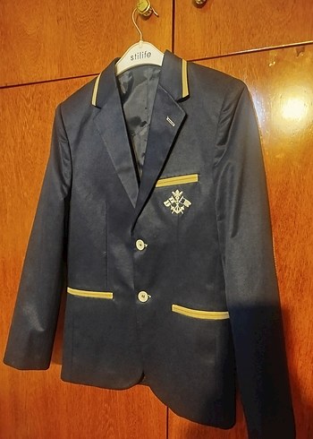 Altın Renkli Düğmeli Erkek Çocuk ceket - Görsel 2