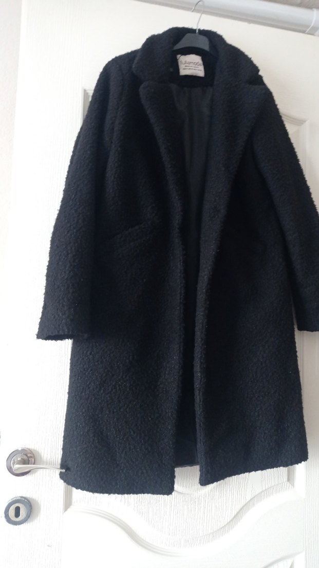 Siyah Uzun Peluş Kaban - Görsel 3