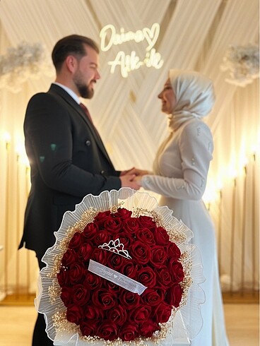 xs Beden bordo Renk SÖZ İSTEME NİŞAN GÜL BUKETİ