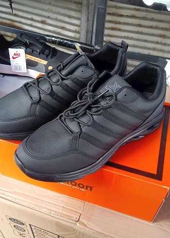 Siyah Erkek Spor Ayakkabı Velcro Bağcıklı - Görsel 4