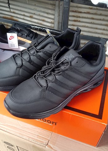 Siyah Erkek Spor Ayakkabı Velcro Bağcıklı - Görsel 3