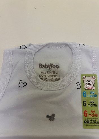 % 100 Pamuk Bebek Kolsuz Çıtçıtlı  Body - Görsel 4