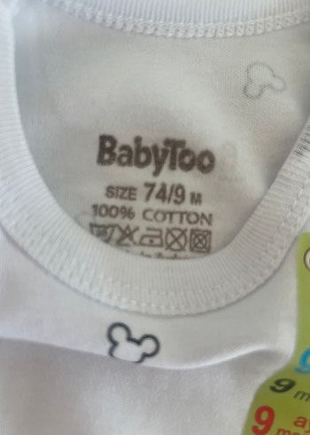 % 100 Pamuk Bebek Kolsuz Çıtçıtlı  Body - Görsel 8