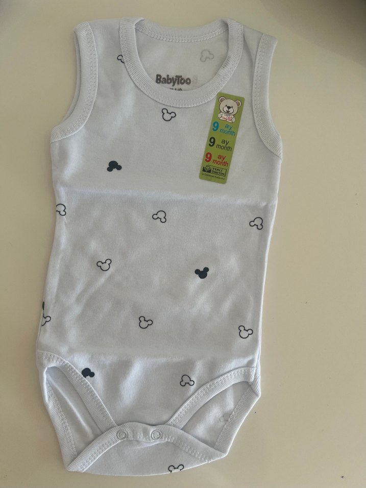 % 100 Pamuk Bebek Kolsuz Çıtçıtlı  Body - Görsel 5