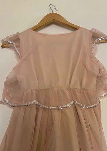 Kız Çocuk Abiye 11-12 Ysş Pudra Renginde - Görsel 4