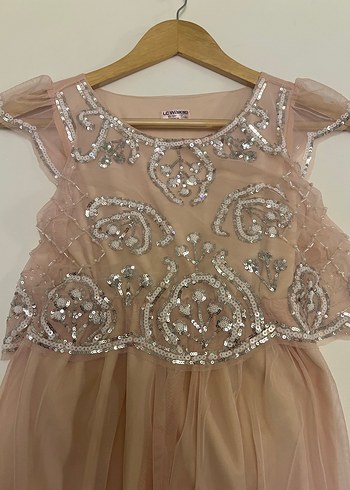 Kız Çocuk Abiye 11-12 Ysş Pudra Renginde - Görsel 3