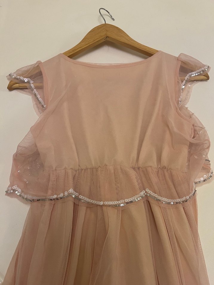 Kız Çocuk Abiye 11-12 Ysş Pudra Renginde - Görsel 4