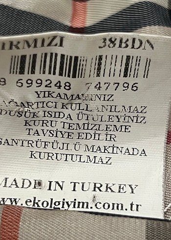 Ekol 38 Beden Kırmızı Kadın Mont - Görsel 10