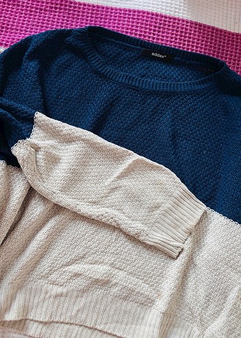 Renkli Örgü Kadın Sweatshirt - Görsel 3