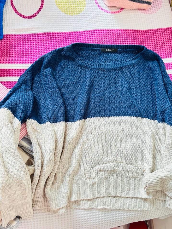 Renkli Örgü Kadın Sweatshirt - Görsel 2