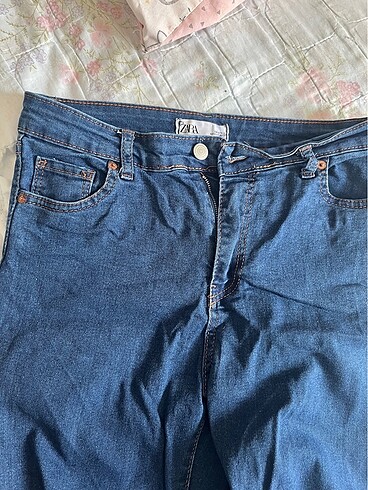 Zara Kadın mavi yüksek bel jean