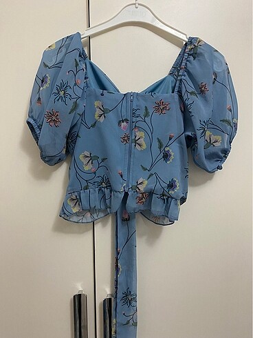 36 Beden mavi Renk Crop bluz