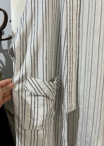 Çizgili Gri Beyaz Bohem Takım - Görsel 3