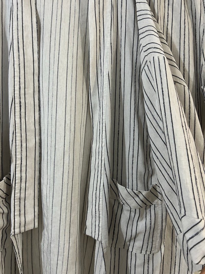 Çizgili Gri Beyaz Bohem Takım - Görsel 5