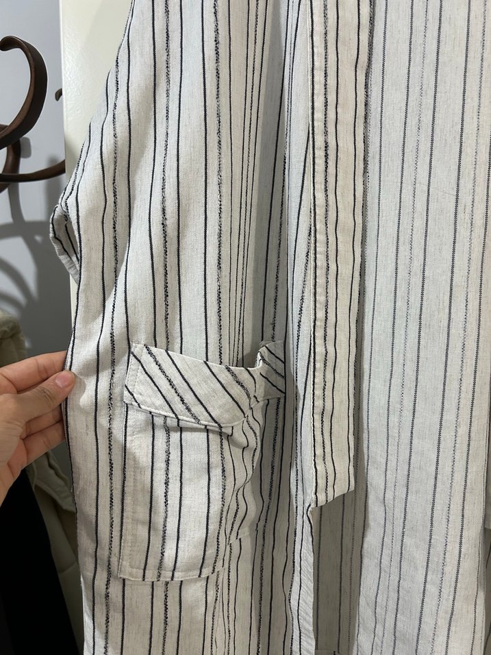 Çizgili Gri Beyaz Bohem Takım - Görsel 3