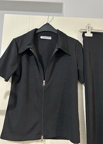 Kısa Kollu Siyah Kadın Takım - Görsel 4