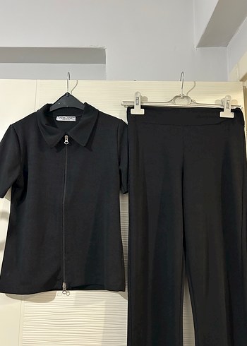 Kısa Kollu Siyah Kadın Takım - Görsel 2