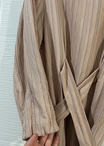 Uzun  Elbise omuz düğme detaylı dar kalıp - Görsel 3