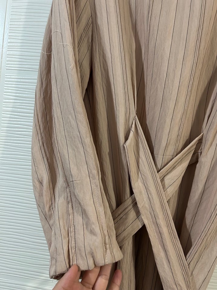 Uzun  Elbise omuz düğme detaylı dar kalıp - Görsel 3