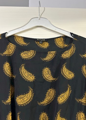 Massimo Dutti Siyah Bohem Uzun Kollu Drapeli Elbise - Görsel 2